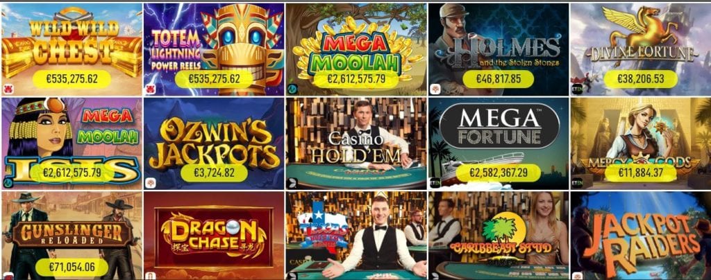 different jackpot slots