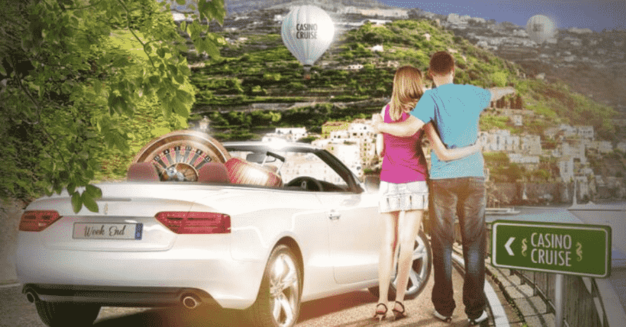 casino cruise promotion banner -  pair with Cabrio enjoying the panorama 