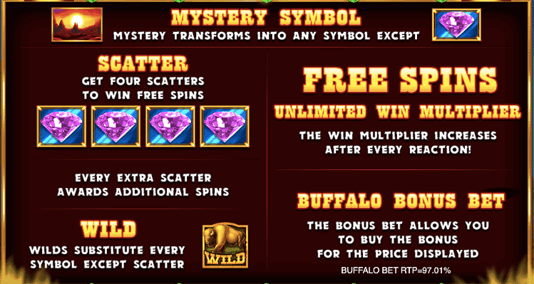 mystery symbol buffalo rising megaways slot