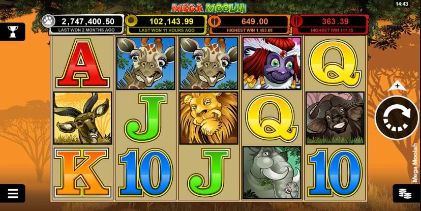 mega moolah slot gameplay