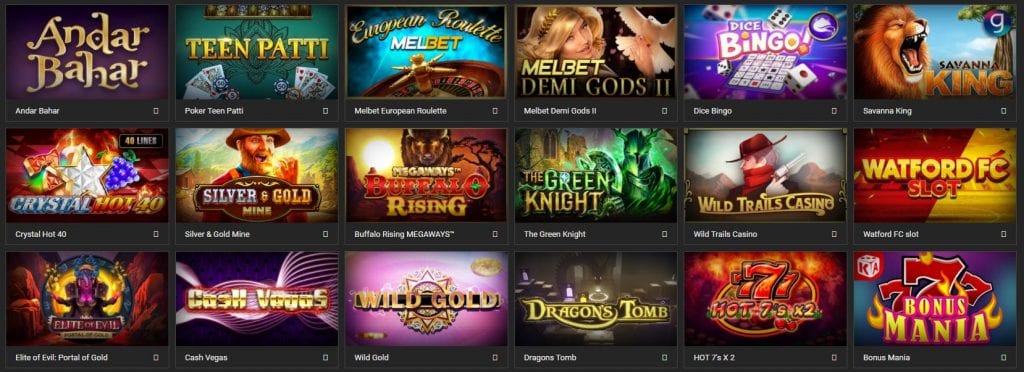 melbet slot games section