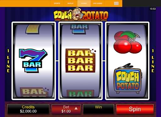 Microgaming's classic slot couch potato screenshot