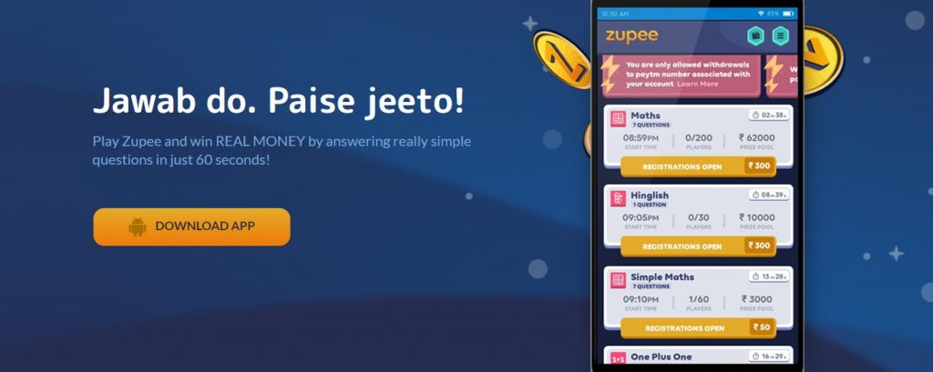 zupee gold trivia game