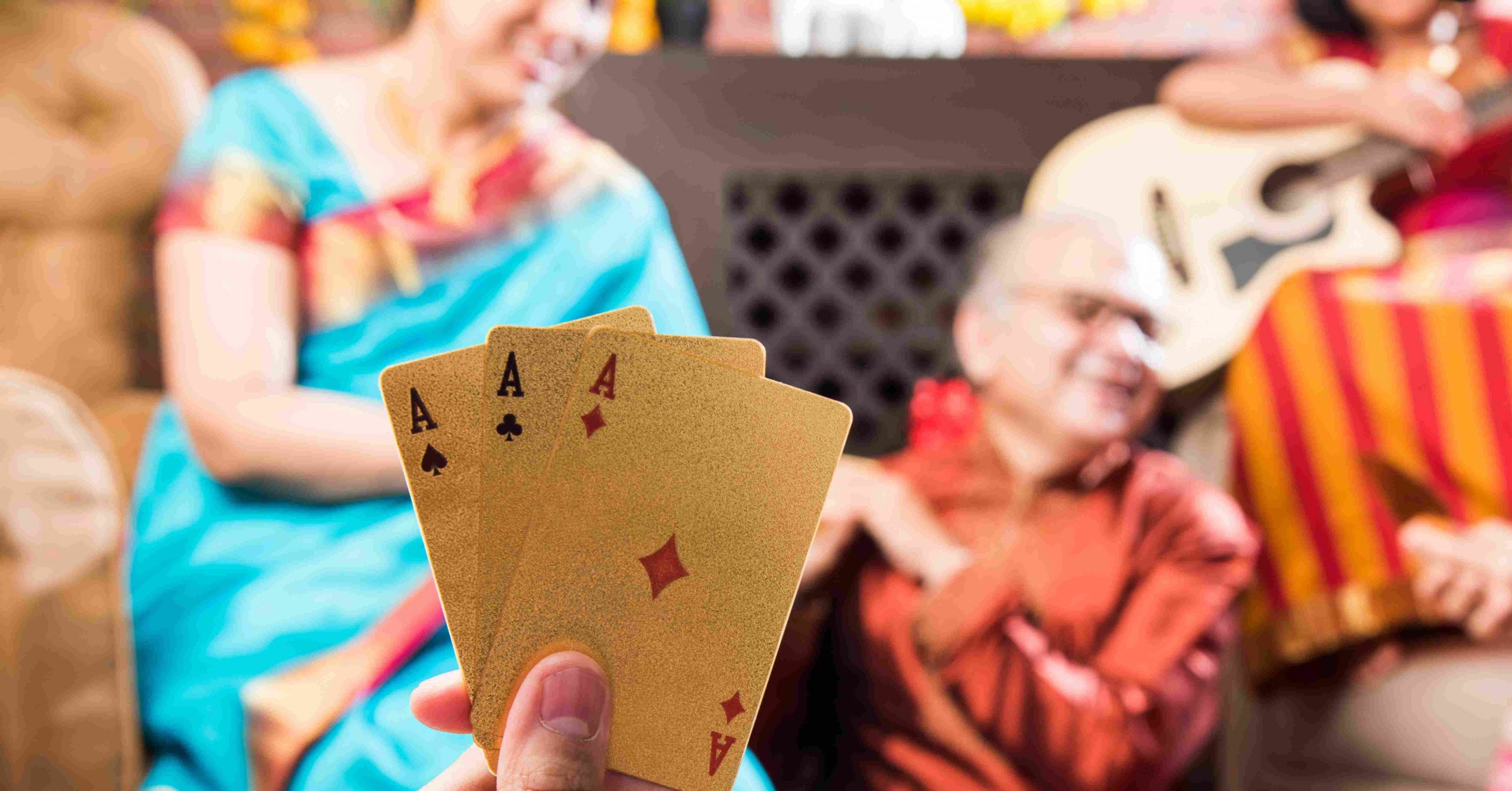 lIndian family playin Teen Patti